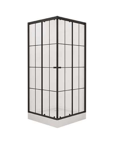 Душевой уголок Niagara NG-0180-14 80х80 профиль Черный стекло прозрачное с принтом