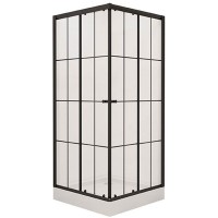 Душевой уголок Niagara NG-0190-14 90х90 профиль Черный стекло прозрачное с принтом