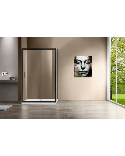 Душевой уголок Vincea Garda 120х80 VSR-1G8012CLB профиль Черный стекло прозрачное