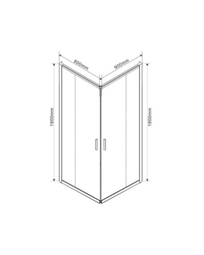 Душевой уголок Vincea Garda VSS-1G8090CLB 90х80 профиль Черный стекло прозрачное