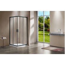 Душевой уголок Vincea Garda VSS-1G100CLB 100х100 профиль Черный стекло прозрачное