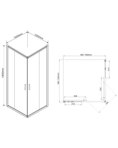 Душевой уголок Vincea Garda VSS-1G100CLB 100х100 профиль Черный стекло прозрачное