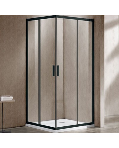 Душевой уголок Vincea Garda VSS-1G100CLB 100х100 профиль Черный стекло прозрачное