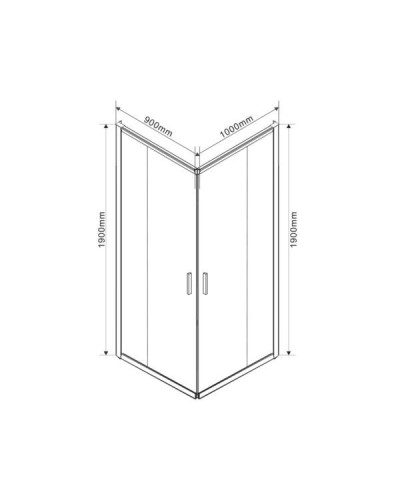 Душевой уголок Vincea Garda VSS-1G9010CH 100х90 профиль Хром стекло шиншилла
