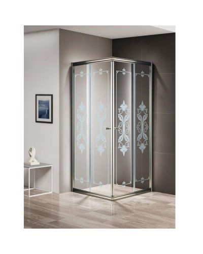 Душевой уголок Cezares Giubileo A-2 90x90 GIUBILEO-A-2-90-SCORREVOLE-CP-Br профиль Бронза стекло прозрачное с матовым принтом