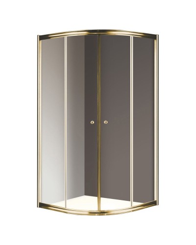 Душевой уголок Cezares Giubileo R2 90x90 GIUBILEO-R-2-90-SCORREVOLE-C-G профиль Золото стекло прозрачное