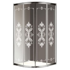 Душевой уголок Cezares Giubileo R2 90x90 GIUBILEO-R-2-90-SCORREVOLE-CP-Cr профиль Хром стекло прозрачное с матовым рисунком