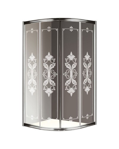 Душевой уголок Cezares Giubileo R2 90x90 GIUBILEO-R-2-90-SCORREVOLE-CP-Cr профиль Хром стекло прозрачное с матовым рисунком