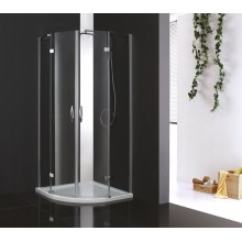 Душевой уголок Cezares Bergamo R-2 Arco 100x100 BERGAMO-W-R-2-100-ARCO-C-Cr-IV IV профиль Хром стекло прозрачное