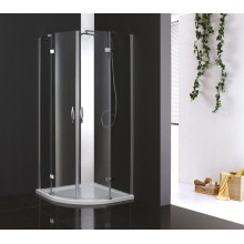 Душевой уголок Cezares Bergamo R-2 Arco 90x90 BERGAMO-W-R-2-90-ARCO-C-Cr-IV IV профиль Хром стекло прозрачное