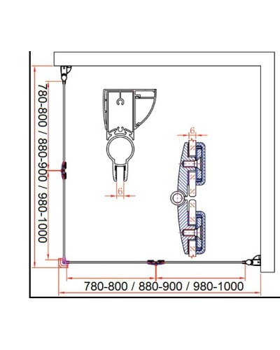 Душевой уголок Cezares Elena W-ASH-2 90x90 ELENA-W-AS-2-90-C-Cr профиль Хром стекло прозрачное