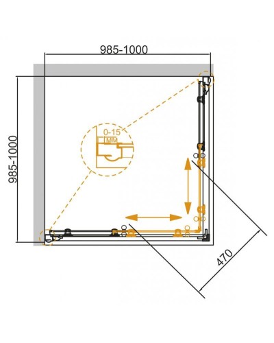 Душевой уголок Cezares Giubileo A-2 100х100 GIUBILEO-A-2-100-SCORREVOLE-CP-Br стекло прозрачное с матовым принтом профиль Бронза