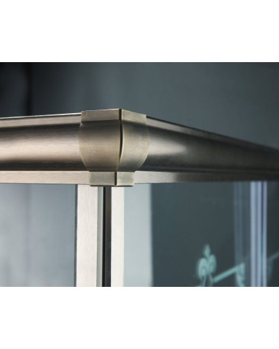 Душевой уголок Cezares Giubileo A-2 80х80 GIUBILEO-A-2-80-SCORREVOLE-CP-Cr стекло прозрачное с матовым принтом профиль Хром