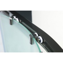 Душевой уголок Cezares GIUBILEO-AH-1-120/90-SCORREVOLE-CP-Br стекло прозрачное с матовым принтом профиль Бронза