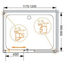 Душевой уголок Cezares GIUBILEO-AH-1-120/90-SCORREVOLE-CP-Br стекло прозрачное с матовым принтом профиль Бронза