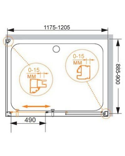 Душевой уголок Cezares GIUBILEO-AH-1-120/90-SCORREVOLE-CP-Cr стекло прозрачное с матовым принтом профиль Хром