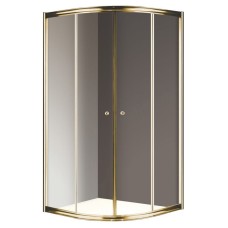 Душевой уголок Cezares Giubileo R2 80x80 GIUBILEO-R-2-80-SCORREVOLE-C-G прозрачное стекло профиль Золото