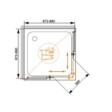 Душевой уголок Cezares Pratico A-2 90x90 PRATICO-A-2-90-C-Cr профиль Хром стекло прозрачное