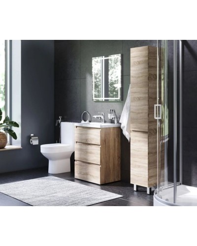 Комплект душевого уголка AM.PM Gem UK91SA с поддоном с мебелью с унитазом с комплектом смесителей с душевым гарнитуром и аксессуарами