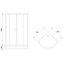 Душевой уголок Royal Bath 80х80 RB-EKO80HK-M с поддоном профиль Сатин стекло рифленое матовое