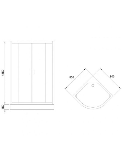 Душевой уголок Royal Bath 80х80 RB-EKO80HK-M с поддоном профиль Сатин стекло рифленое матовое