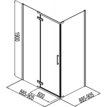 Душевой уголок Aquanet Logic C900 AE32-S-90х90U-CT 243624 профиль Хром стекло прозрачное