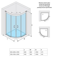 Душевой уголок 90х90 см прозрачное стекло Excellent 201 KAAC.1801.900
