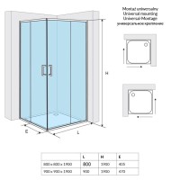 Душевой уголок 90х90 см прозрачное стекло Excellent 201 KAAC.1802.900
