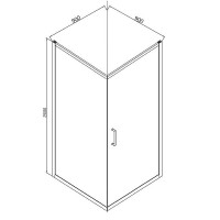 Душевой уголок Bravat Drop 90x90 BS090.2110A профиль Хром стекло прозрачное