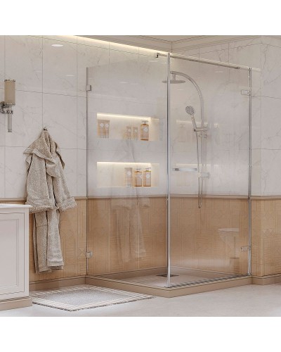 Душевой уголок Ambassador Abner 90x90 10011101R профиль Хром стекло прозрачное