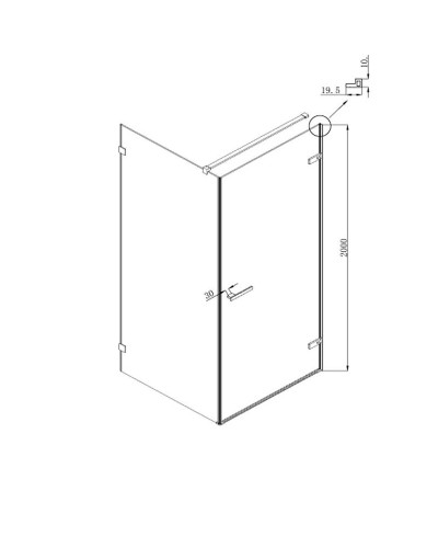 Душевой уголок Ambassador Abner 90x90 10011101R профиль Хром стекло прозрачное
