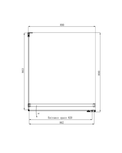 Душевой уголок Ambassador Abner 90x90 10011101R профиль Хром стекло прозрачное