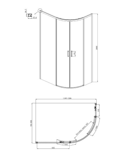Душевой уголок Ambassador Queen 120х80 11011103L профиль Хром стекло прозрачное