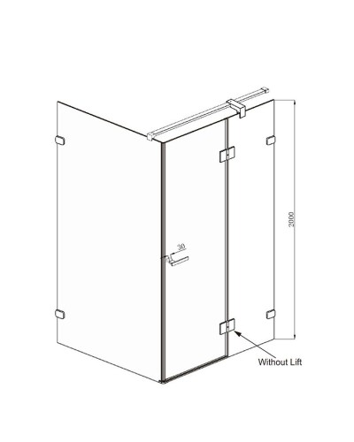 Душевой уголок Ambassador Abner 120х80 10011103R профиль Хром стекло прозрачное
