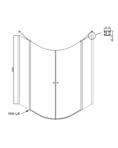 Душевой уголок Ambassador Nord 90х90 13011101 профиль Хром стекло прозрачное