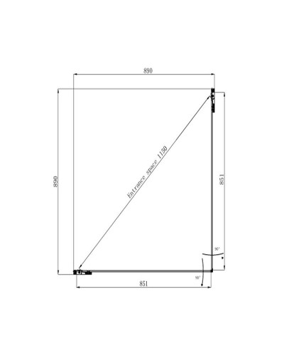 Душевой уголок Ambassador Abner 90х90 10011105 профиль Хром стекло прозрачное