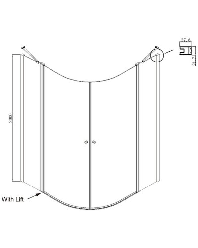 Душевой уголок Ambassador Nord 100х100 13011102 профиль Хром стекло прозрачное