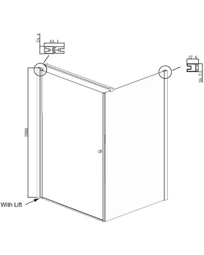 Душевой уголок Ambassador Nord 90х90 13011103 профиль Хром стекло прозрачное