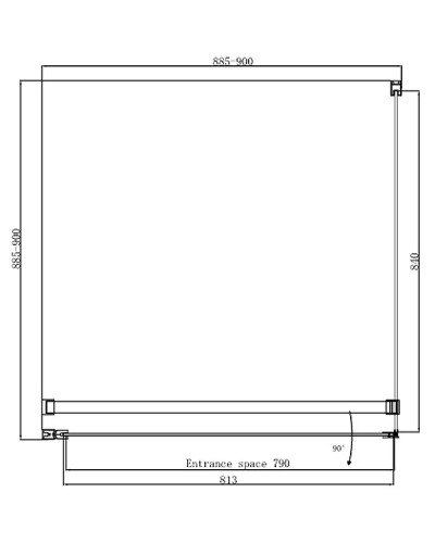 Душевой уголок Ambassador Nord 90х90 13011103 профиль Хром стекло прозрачное
