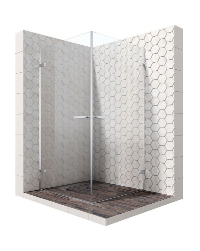 Душевой уголок Ambassador Abner 100х100 10011106 профиль Хром стекло прозрачное