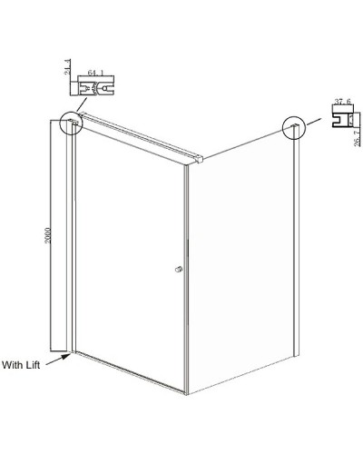 Душевой уголок Ambassador Nord 100х100 13011104 профиль Хром стекло прозрачное
