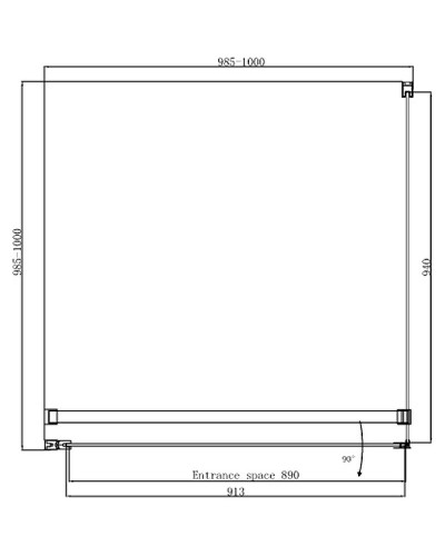 Душевой уголок Ambassador Nord 100х100 13011104 профиль Хром стекло прозрачное