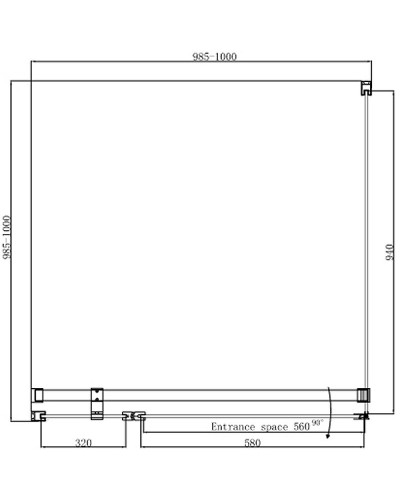 Душевой уголок Ambassador Nord 100х100 13011106 профиль Хром стекло прозрачное
