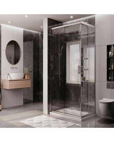 Душевой уголок Ambassador Kingston 120х80 114011101 профиль Хром стекло прозрачное