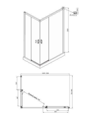 Душевой уголок Ambassador Queen 120х80 11011106R профиль Хром стекло прозрачное