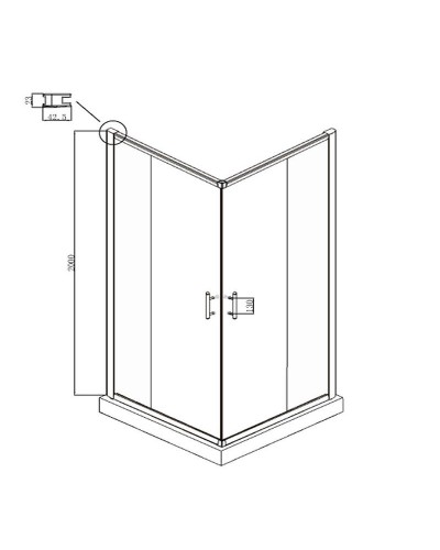 Душевой уголок Ambassador Kingston 90х90 14011102 профиль Хром стекло прозрачное