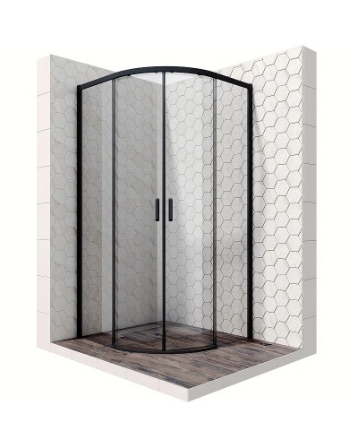 Душевой уголок Ambassador Queen 100х100 11011202Black профиль Черный стекло прозрачное