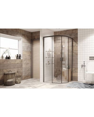 Душевой уголок Ambassador Queen 100х100 11011202Black профиль Черный стекло прозрачное