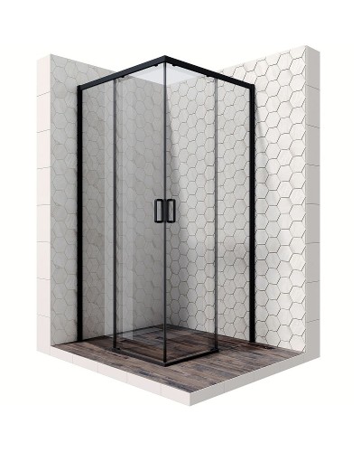 Душевой уголок Ambassador Queen 90х90 11011203Black профиль Черный стекло прозрачное