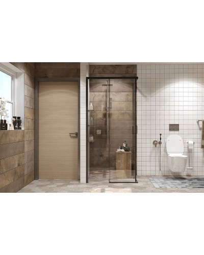 Душевой уголок Ambassador Queen 90х90 11011203Black профиль Черный стекло прозрачное